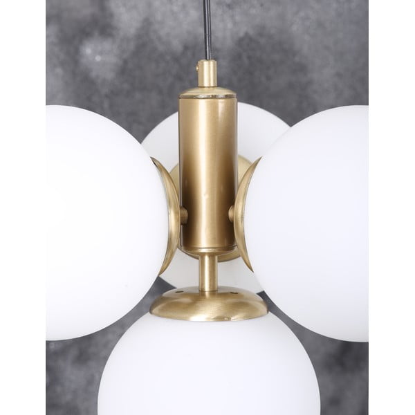 Lustră alb-auriu cu abajur din sticlă ø 15 cm Hector – Squid Lighting-image-3