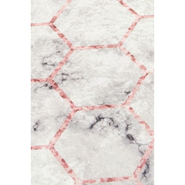 Covoraș de baie alb/gri 60x40 cm Honeycomb - Foutastic-image-3