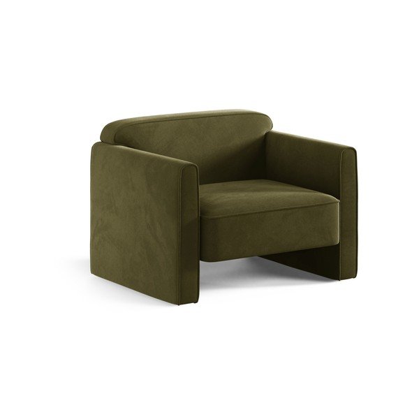 Fotoliu verde cu tapițerie din catifea Abby – Micadoni 