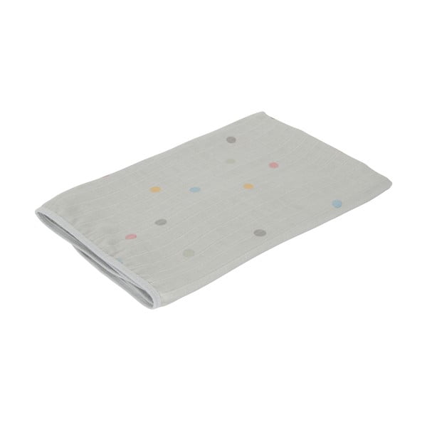 Prosop de muselină pentru copii Kindsgut Dots, 90 x 90 cm, gri