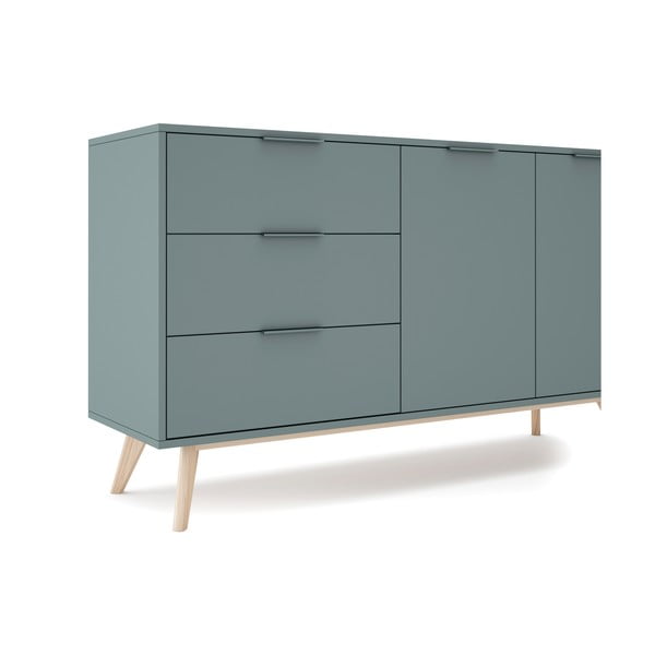 Comodă verde prăfuit 140x81x40 cm Pisco – Marckeric-image-2