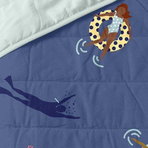 Cuvertură albastră matlasată 180x260 cm Sea party – Aware-image-3