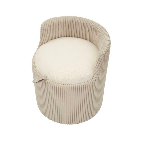 Puf crem cu tapițerie din catifea Dublino – Mauro Ferretti-image-4