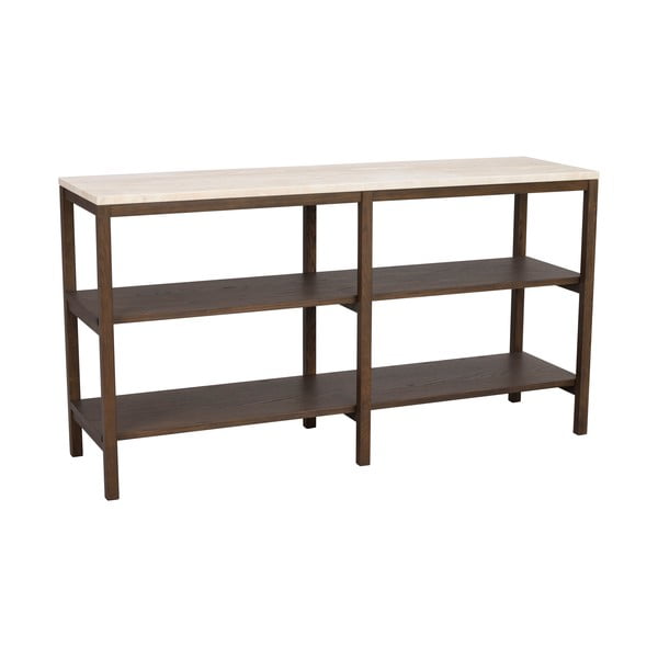 Masă consolă maro/bej cu blat din piatră 140x40 cm Orwel - Rowico-image-3