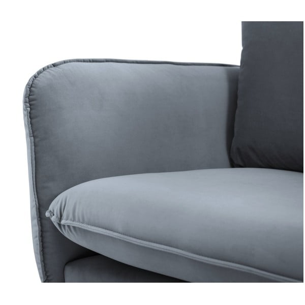 Canapea țesătură catifea Cosmopolitan Design Vienna, 200 cm, gri-image-4