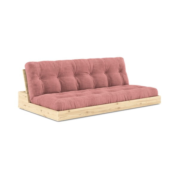Canapea roz extensibilă cu tapițerie din catifea reiată  196 cm Base – Karup Design