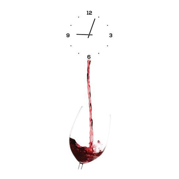 Ceas de perete din sticlă DecoMalta Wine Time, 20 x 60 cm