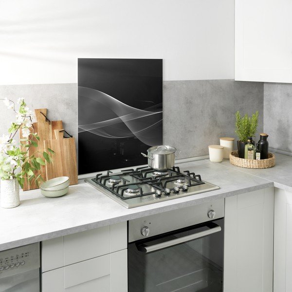 Protecție pentru peretele de la aragaz din sticlă temperată 70x60 cm Smoke – Wenko-image-2