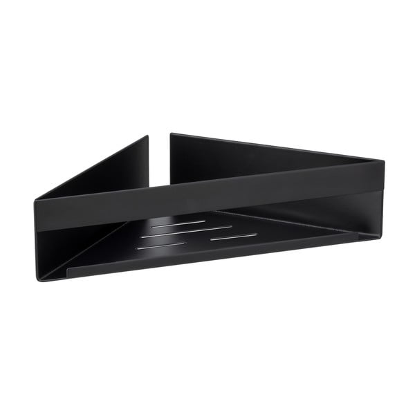 Raft pentru baie negru mat de colț autoadeziv din oțel inoxidabil Genova – Wenko