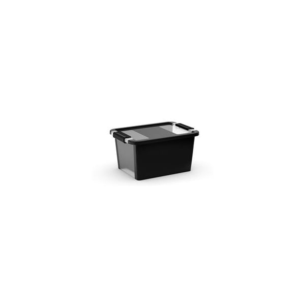Cutie de depozitare neagră din plastic cu capac 36,5x26x19 cm Bi-Box S – KIS