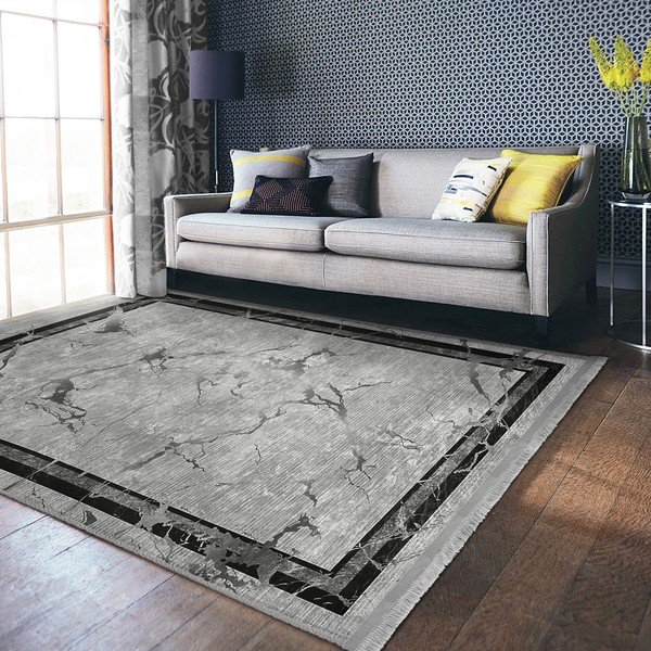 Covor gri de tip traversă 80x200 cm – Mila Home-image-3
