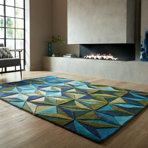 Covor albastru din lână 120x170 cm Reverie – Flair Rugs-image-1