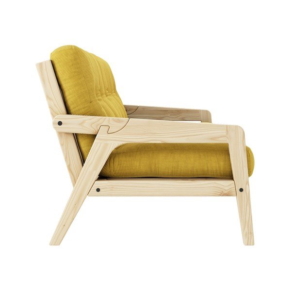 Canapea variabilă cu tapițerie din catifea reiată Karup Design Grab Raw/Honey-image-4