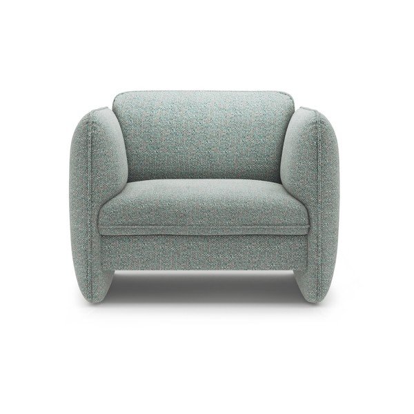 Fotoliu albastru cu tapițerie din chenille Georgia – Micadoni -image-2