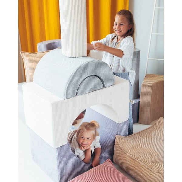 Teren de joacă din spumă verde mentă 3 buc. din catifea reiată înălțime 37 cm 75x49 cm Rainbow Montessori – Wigiwama-image-3