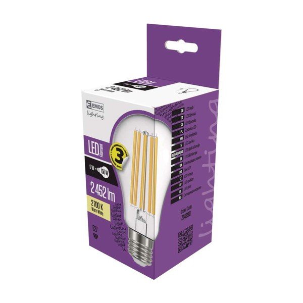 Bec cu LED EMOS Filament A67 Warm White, 17W E27-image-1