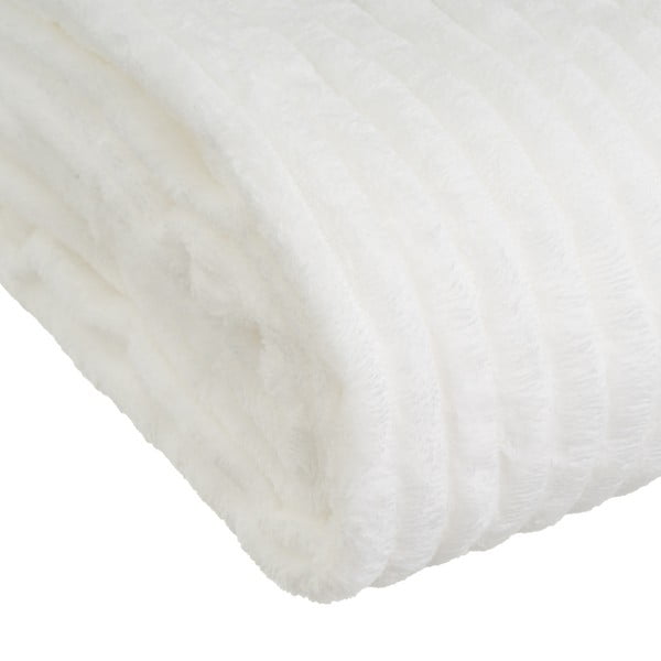 Pătură albă din micropluș-cocolino 130x160 cm Fur Velvet – Casa Selección-image-3