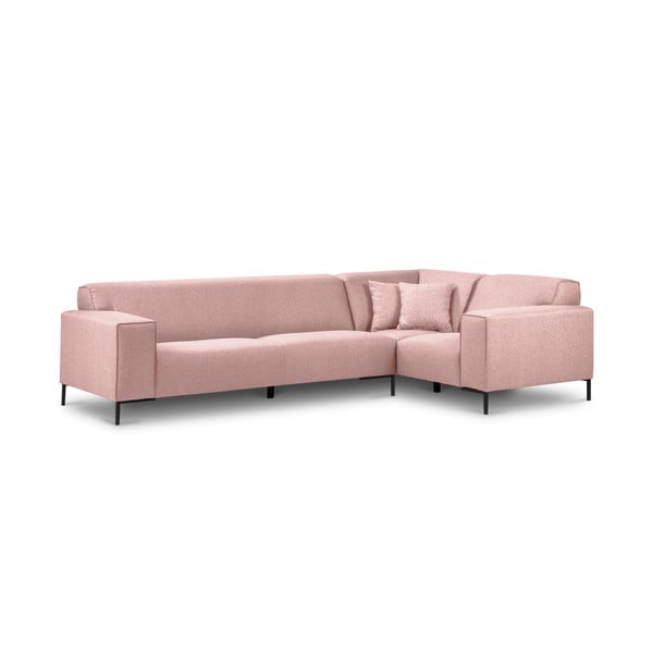 Canapea pe colț Cosmopolitan Design Seville, pe partea dreaptă, roz