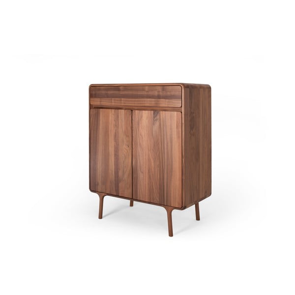 Comodă maro din lemn de nuc 90x110x45 cm Fawn – Gazzda-image-4