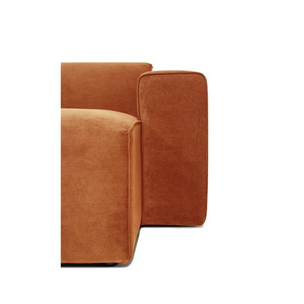 Colțar portocaliu   din catifea reiată  (cu șezlong pe partea dreaptă) Sting - Scandic-image-4