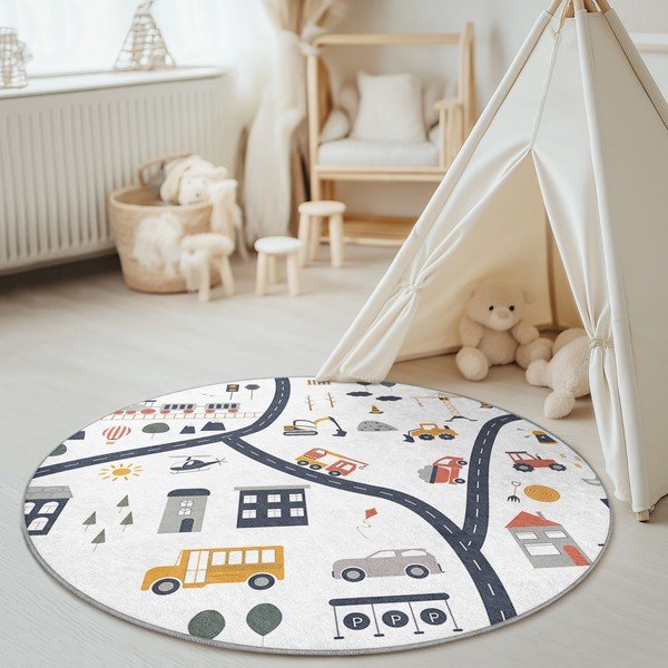 Covor de joacă pentru copii lavabil ø120 cm World Around Me – Mila Home-image-2
