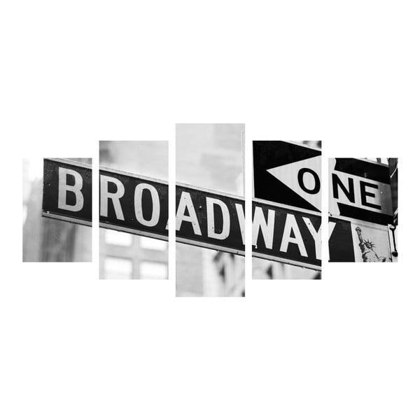 Tablou din mai multe piese Black&White Broadway