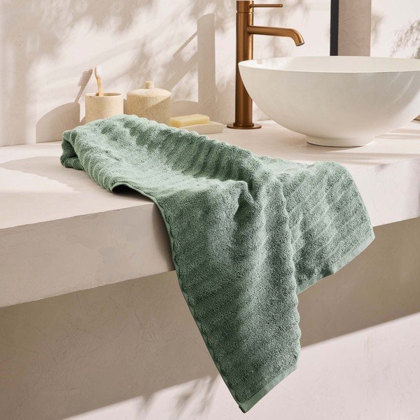 Prosop verde din bumbac din frotir 50x90 cm Maya – douceur d'intérieur-image-3