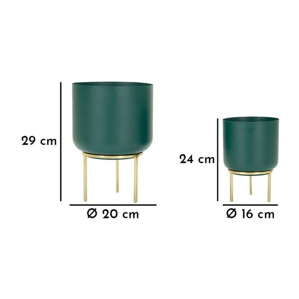 Ghivece decorative 2 buc. din metal ø 20 cm Grent – Mauro Ferretti-image-3