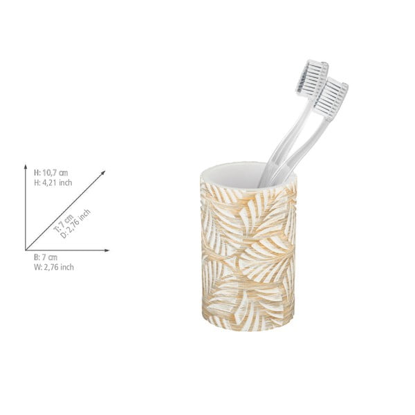 Suport pentru periuța de dinți bej din polirășină Terralba – Wenko-image-3