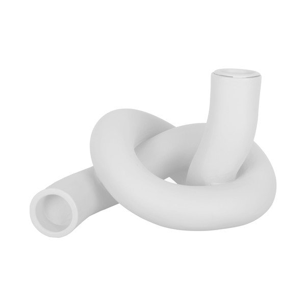 Suport din ceramică pentru lumânări PT LIVING Knot, alb