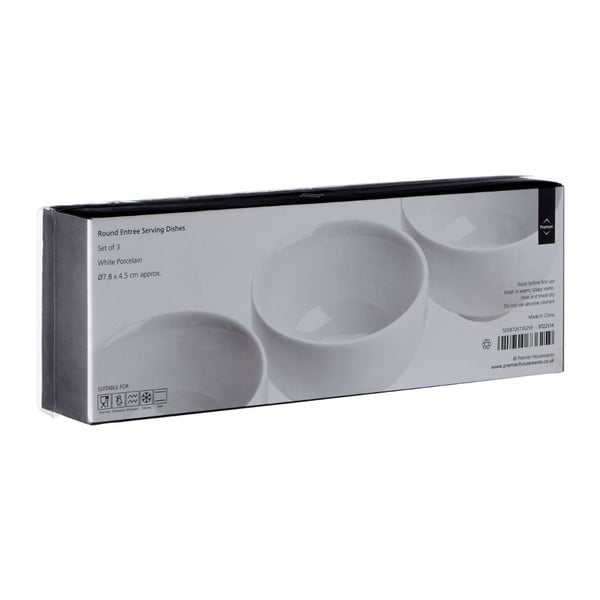 Boluri de servire din porțelan alb 3 buc. ø 8 cm Entree – Premier Housewares-image-3