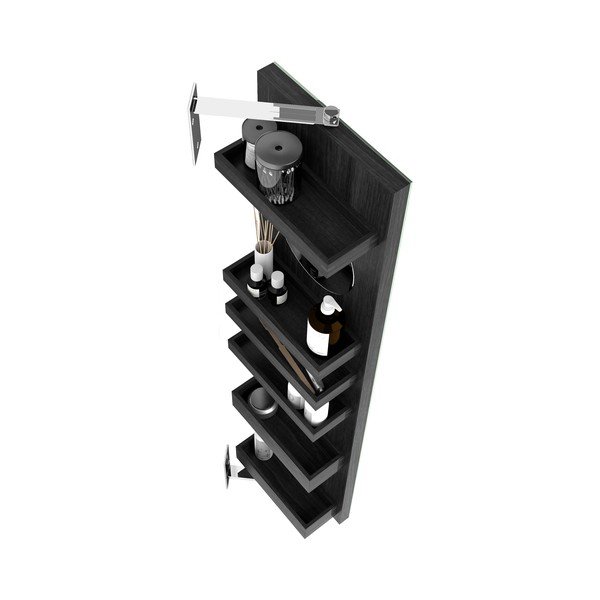 Oglindă cu spațiu pentru depozitare Wireworks Dark, înălțime 114 cm-image-3