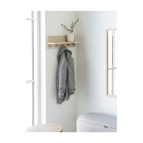 Cuier de perete bej cu raft 50 cm Rocca – House Nordic-image-1