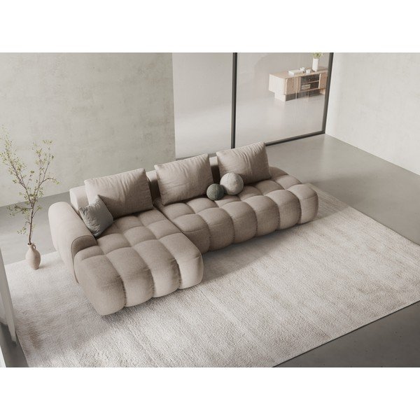 Colțar maro deschis extensibil/cu spațiu de depozitare (cu colț pe partea stângă/cu șezlong) Linz – Cosmopolitan Design-image-1