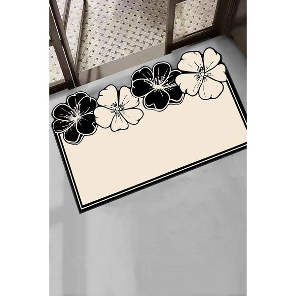 Covoraș de baie negru/crem 60x100 cm Morpho – Foutastic-image-1