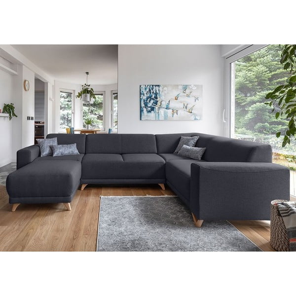 Colțar gri antracit extensibil/cu spațiu de depozitare (cu colț pe partea dreaptă/în formă de "U") Classy Sophie – Miuform-image-1