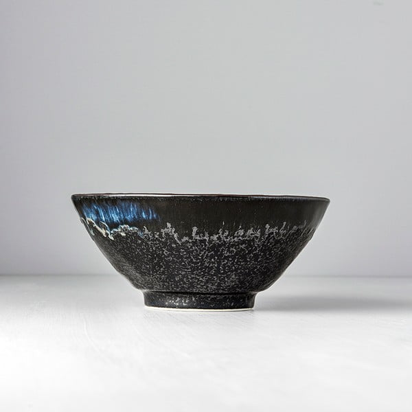 Bol din ceramică pentru udon / tăiței japonezi MIJ Matt, ø 20 cm, negru-image-1