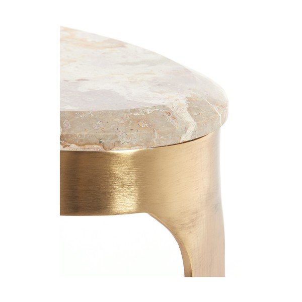 Măsuță de cafea bronz/taupe cu blat din marmură 39x65 cm Giulio – Light & Living-image-4