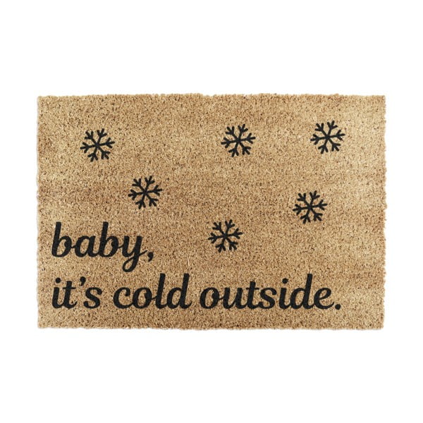 Covoraș de intrare din fibre de nucă de cocos 40x60 cm  cu model de Crăciun Baby It's Cold Outside – Artsy Doormats