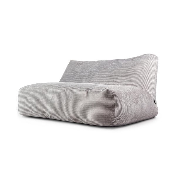 Fotoliu bean bag gri deschis cu tapițerie din catifea reiată Sofa Tube 160 – SLOWDOWN