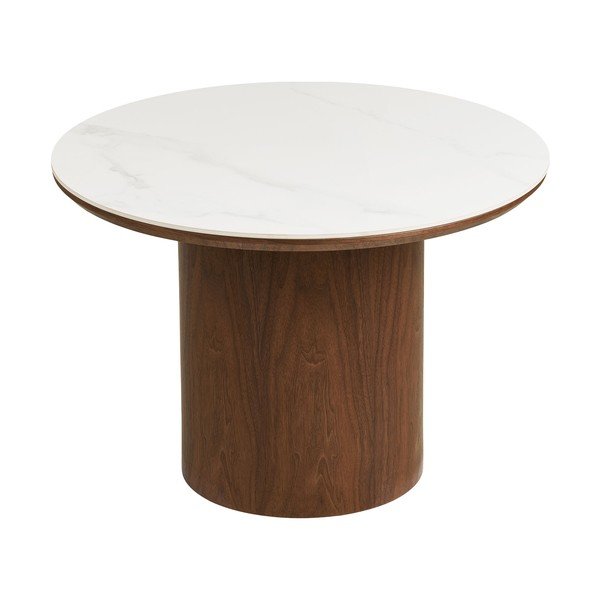 Măsuță de cafea în culoare naturală închisă rotundă cu blat ceramic ø 60 cm Noli – House Nordic-image-2