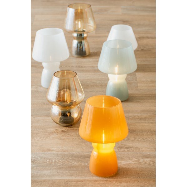 Veioză albă LED cu abajur din sticlă (înălțime 25,5 cm) Classic – Leitmotiv-image-2