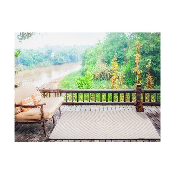 Covor pentru exterior Universal Cannes Hypnotic, 150 x 80 cm, alb-crem-image-2
