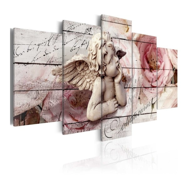 Tablou pe pânză 5 piese Bimago Cherubic, 100 x 200 cm