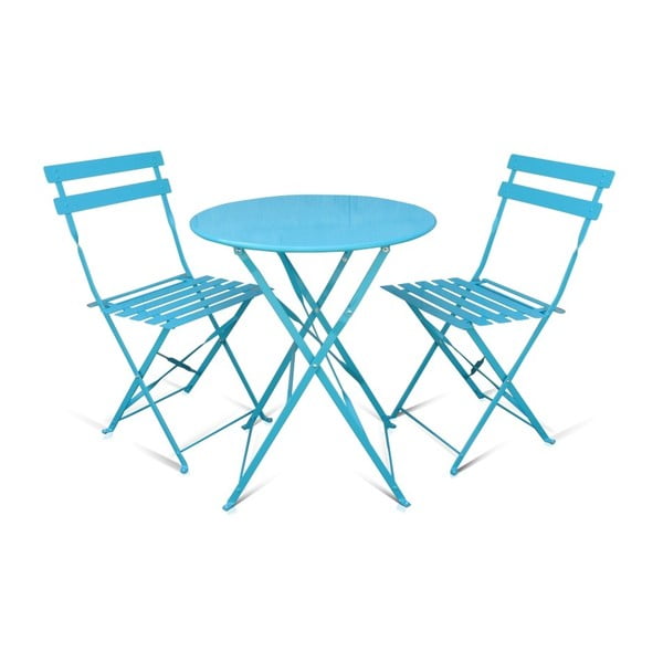 Set masă și 2 scaune de grădină Edie, albastru