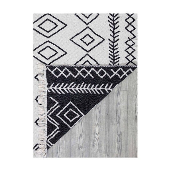 Covor din bumbac Oyo home Duo, 60 x 100 cm, alb-negru-image-4