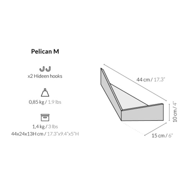 Set 2 polițe de perete Woodendot Pelican Walnut S+M-image-3