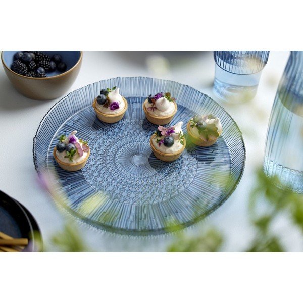 Platou  albastru din sticlă ø 30 cm Kusintha – Bitz-image-1