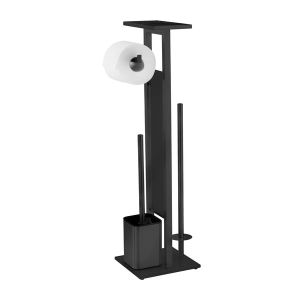Suport pentru hârtie igienică negru din oțel inoxidabil Debar – Wenko