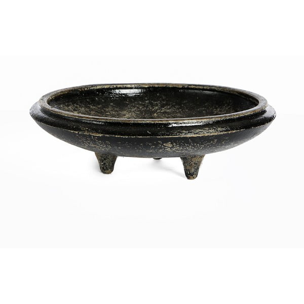 Farfurie decorativă din ceramică Simla, ⌀ 27 cm, negru